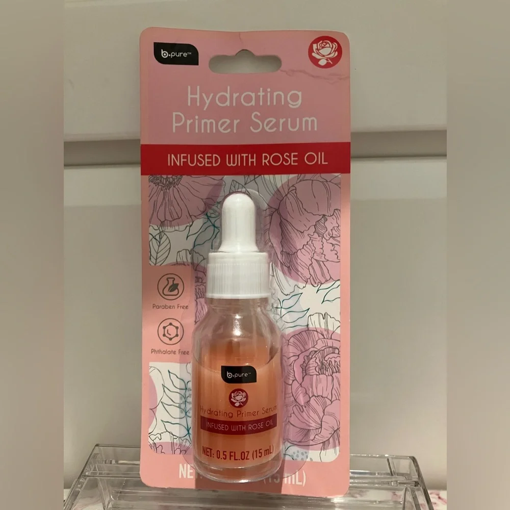 b•pure hydrating primer serum infused with rose oil .5 fluid ounce